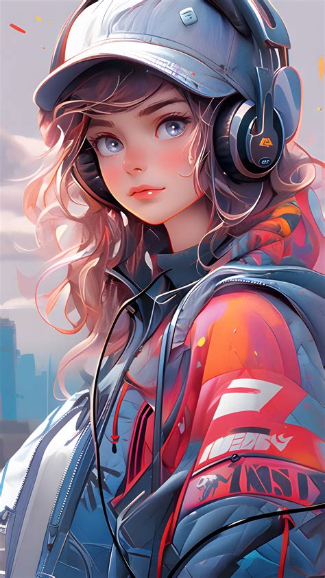 Anime Girl Headphones Art 4K #3311m Wallpaper PC Desktop