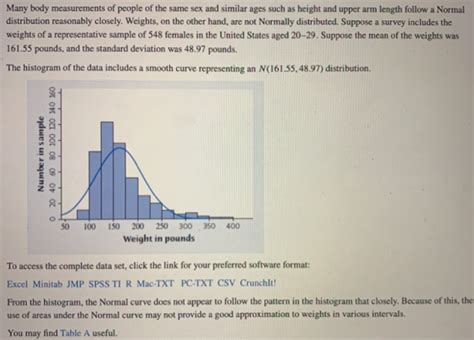 Many body measurements of people of the same sex and similar ages such ...