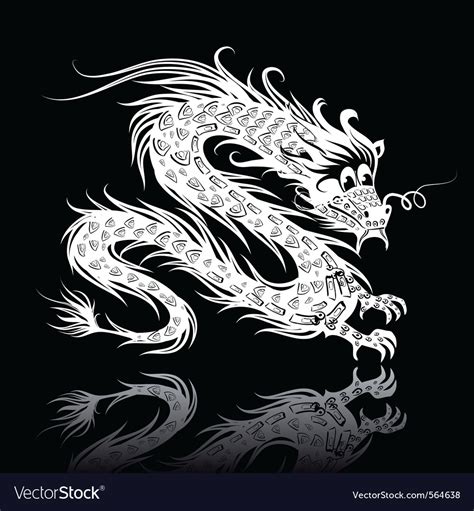 White chinese dragon Royalty Free Vector Image