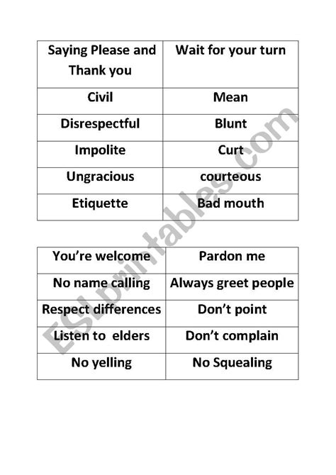 Good And Bad Manners Game - ESL worksheet by vedh