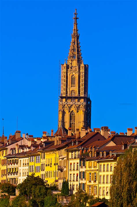 The medieval city center of Bern with the Munster (Cathedral of Bern ...