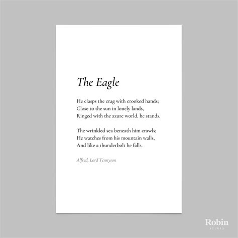 The Eagle by Alfred Lord Tennyson Poem Print Poetry Print - Etsy