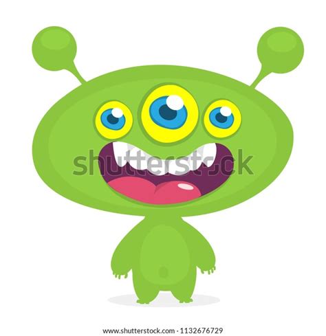 Cool Cartoon Alien Three Eyes Vector Stock Vector (Royalty Free) 1132676729 | Shutterstock