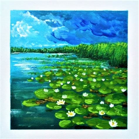 Drawing of Nature | Acrylic Painting of Beautiful and Simple lilies | Painting Ideas #99 ...