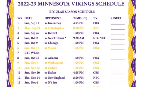 Vikings Schedule 2023 Printable Printable Blank World – Theme Loader