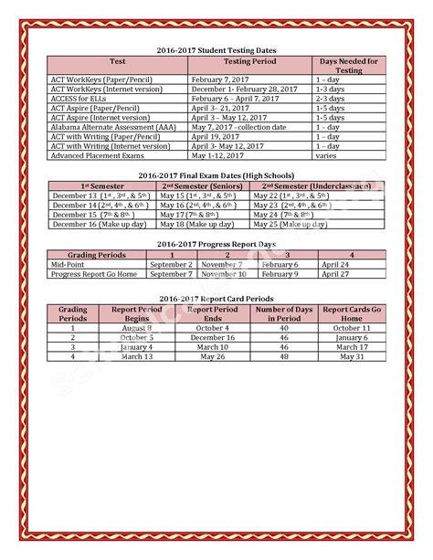 2016 - 2017 District Calendar | Birmingham City Schools – Birmingham, AL