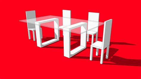 Glass Dining Table with Chairs | 3D Warehouse
