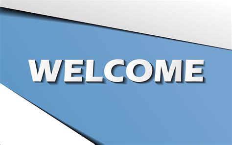 Welcome text message paper art and artwork on blue background for ...