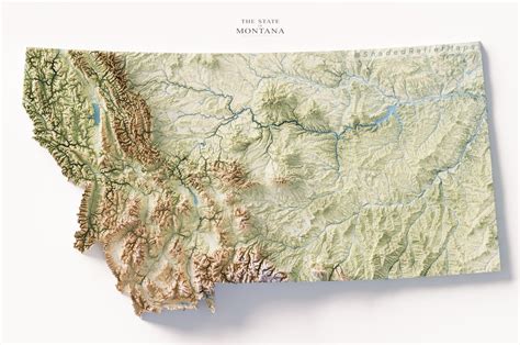 I made this topographic and hydrologic map of Montana. Thought I’d ...