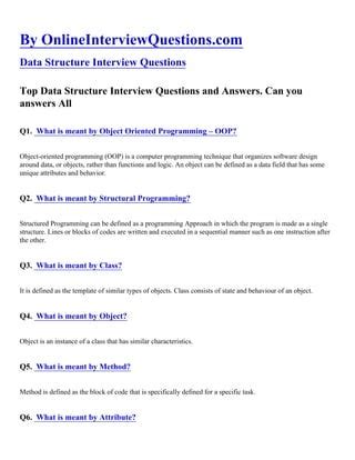 Data Structure Interview Questions & Answers | PDF