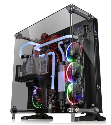 Gaming PC Case Desktop Tower Computer Tempered Glass Wall Mount Chassis ATX Usb - Computer Cases
