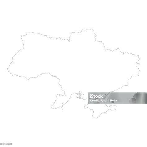 Detailed Outline Map Of Ukraine For Design And Graphics Stock Illustration - Download Image Now ...