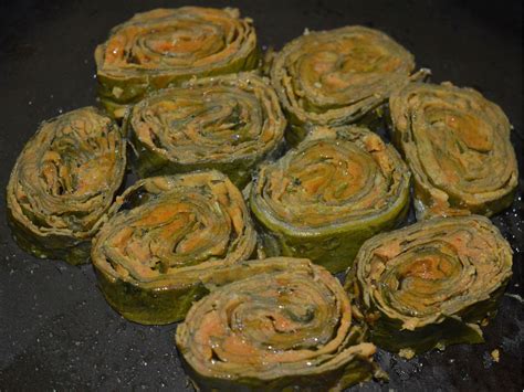 Taro Leaf Rolls (Alu Vadi) Recipe | Taro leaf recipe, Evening snacks ...