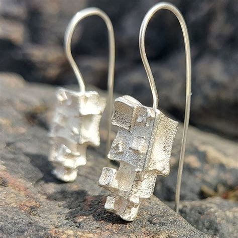 Silver pyramid drop earrings - Genna Delaney Jewellery Artist