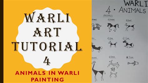 warli art painting Tutorial 4 - Animals in warli painting - YouTube