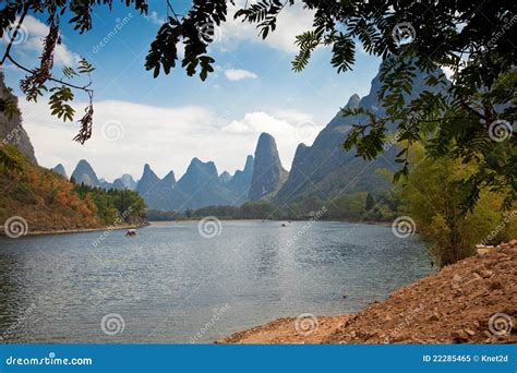 Li River and Karst Mountains Stock Image - Image of nature, limestone ...