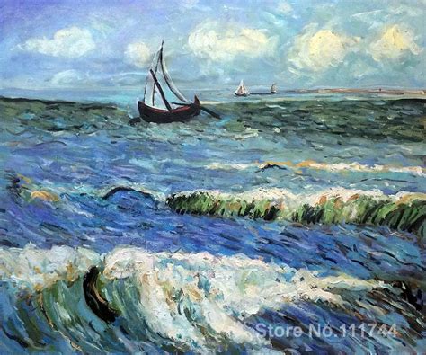 paintings of Seascape at Saintes maries Vincent Van Gogh artwork Oil on canvas High quality Hand ...