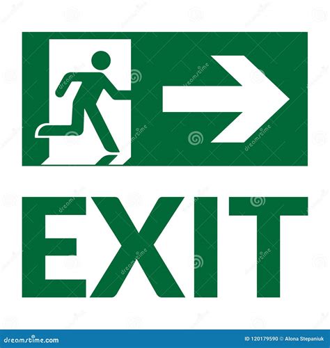 Exit sign green stock vector. Illustration of background - 120179590