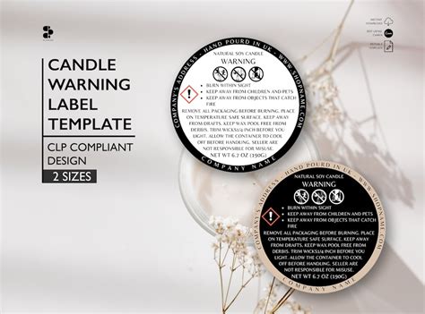 CLP Label Template, Candle Warning Labels, DIY Candle Warning Label, Digital Download, Printable ...