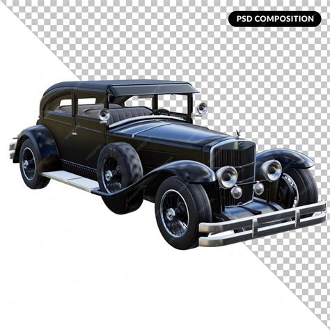 Premium PSD | Vintage mafia car isolated 3d