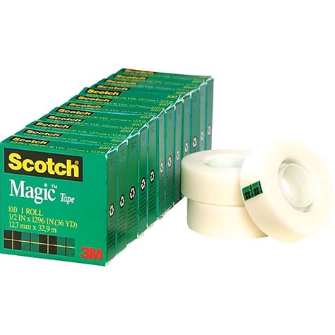 Scotch® Magic™ Tape Refill, Invisible, Write On, Matte Finish, 1/2" x ...