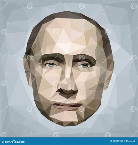 Portrait Vladimir Putin President Russia Low Poly Vector Illustration ...