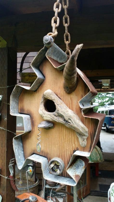 Birdhouse made from recycled materials and Driftwood. | Bird houses painted, Bird house kits ...