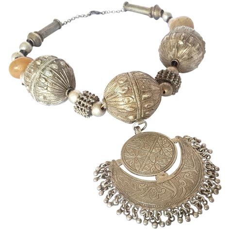 Antique Yemenite Necklace large balls and crescent moon Amulet | Artisan jewelry, Jewelry, Necklace