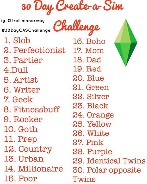 I made a Create-A-Sim 30 day challenge! Please tag me in them so I can see your work and use ...