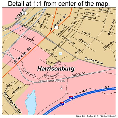 Harrisonburg Virginia Street Map 5135624