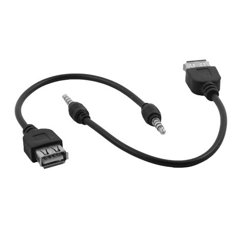 Laptop Computer USB 2.0 Female to 3.5mm Male Plug Extension Cable Black ...