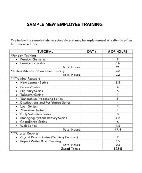 Training Schedule For Employees Template | Printable In Training Course Agenda Template Employee ...