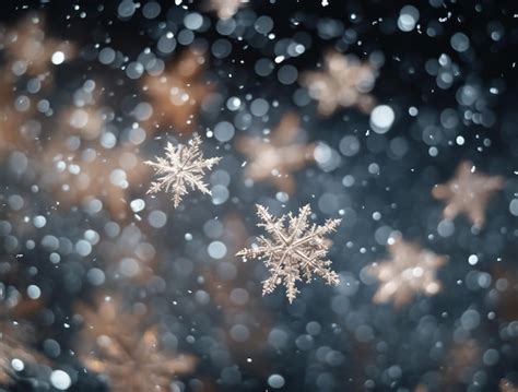 Premium AI Image | Snow in winter closeup Macro image of snowflakes ...