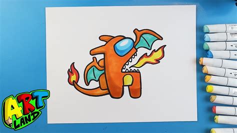 How to Draw an AMONG US CHARIZARD - YouTube