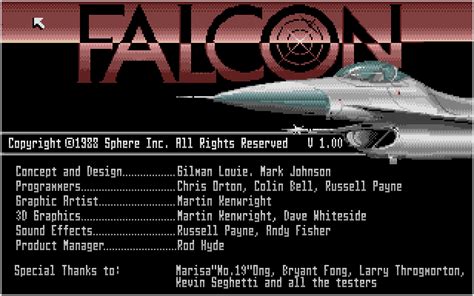 Falcon (1988) by Spectrum Holobyte Atari ST game