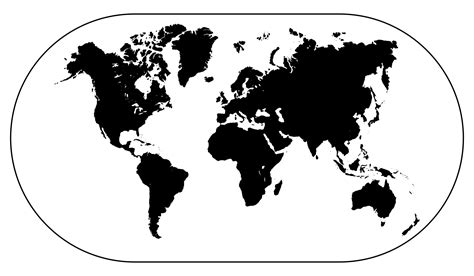 Printable Black And White World Map