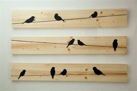 Wooden Wall Decor Birds on a Wire 3 Piece Set