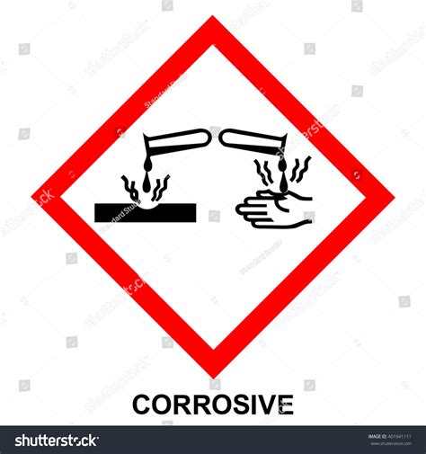 Ghs05 Hazard Pictogram - Corrosive , Hazard Warning Sign Corrosive , Isolated Vector ...