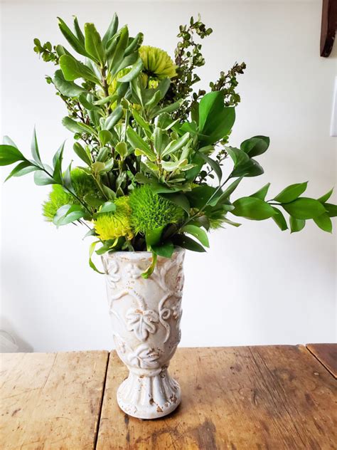 How to Assemble a Vibrant Green Flower Arrangement (or Centerpiece ...