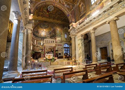 Basilica Di Santa Maria in Trastevere Editorial Stock Photo - Image of ...