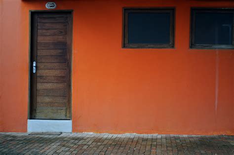 Free picture: wooden, doors, windows, house, orange, facade
