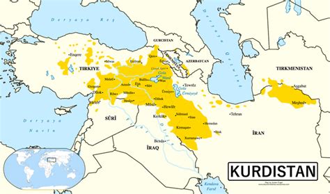 a map showing the location of several countries in western asia and pakistan, with yellow areas ...