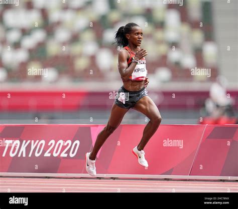 Faith Kipyegon participating in the 1500 meters with at the Tokyo 2020 ...