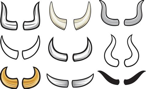 Cow Horns Vector Png Images Hand Painted Cartoon Cow Horn Bull Nose ...