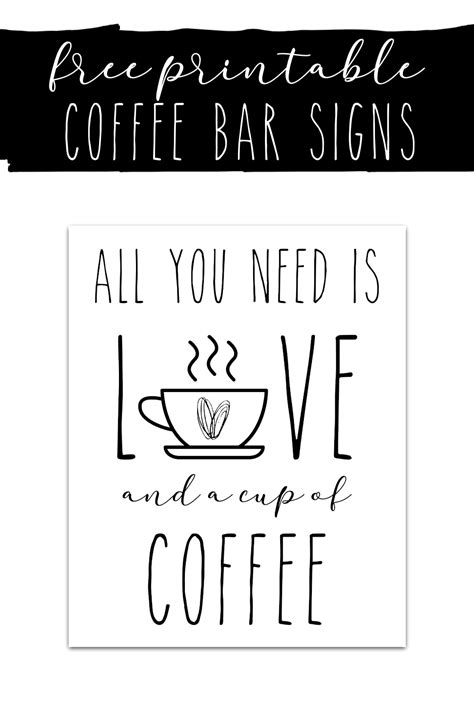 Free Printable Coffee Bar Signs - Extreme Couponing Mom