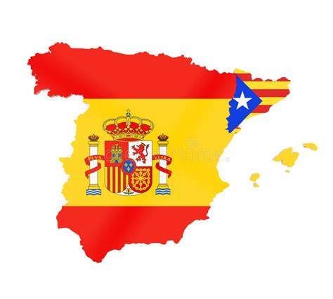 Spain And Catalonia Map Isolated Stock Illustration - Illustration of ...