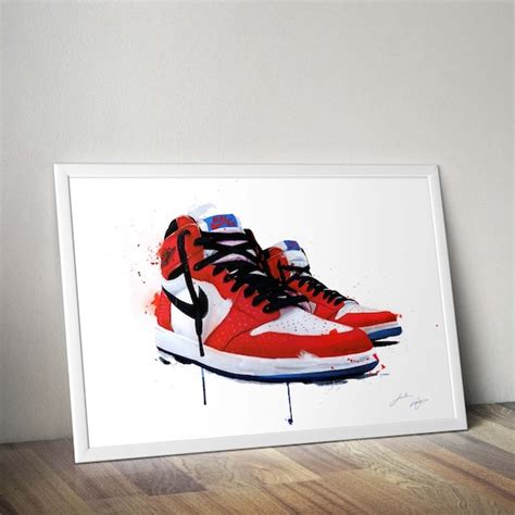 Nike air Jordan 1s Origin Story collectable sneaker art | Etsy