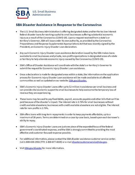 SBA Disaster Assistance - Arnold Insurance Agency