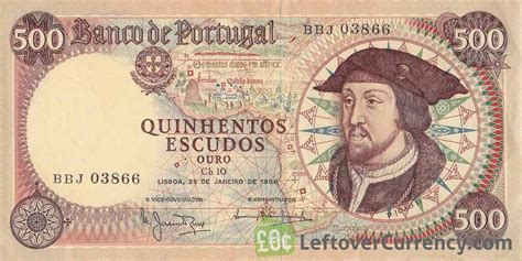 500 Portuguese Escudos banknote (João II) - Exchange yours for cash