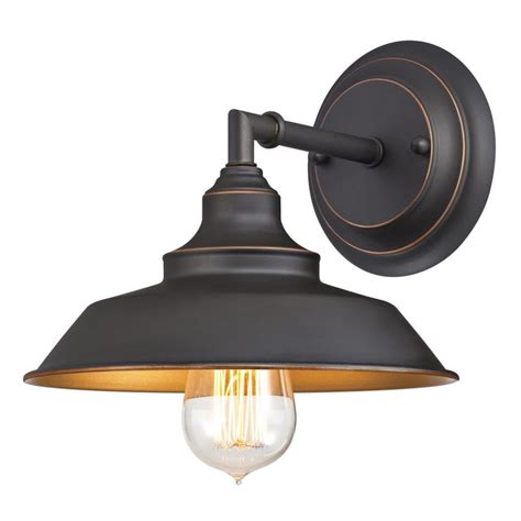 Westinghouse Iron Hill 1-Light Oil Rubbed Bronze Wall Mount Sconce-6344800 - The Home Depot